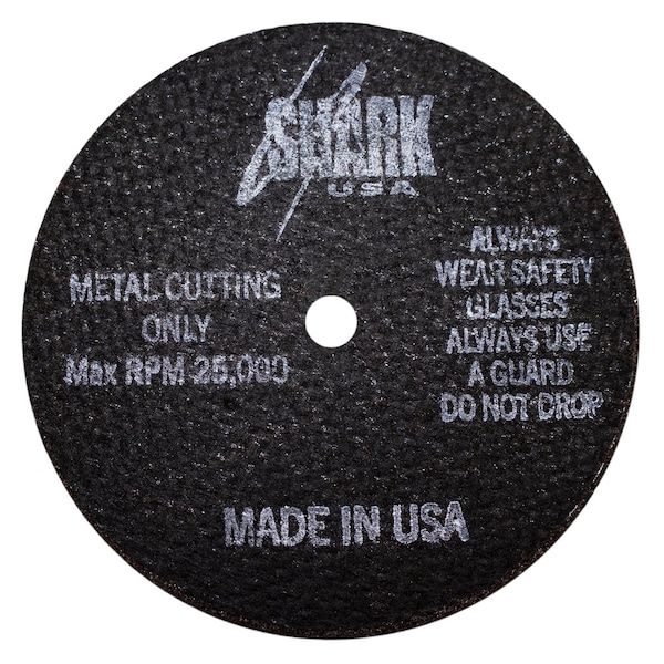Shark Industries Cut-off Wheels, Type 1, 3 in Dia, 1/16 in Thick, 1/4 in Arbor Hole Size, Aluminum Oxide, 54 Grit 12702 - main